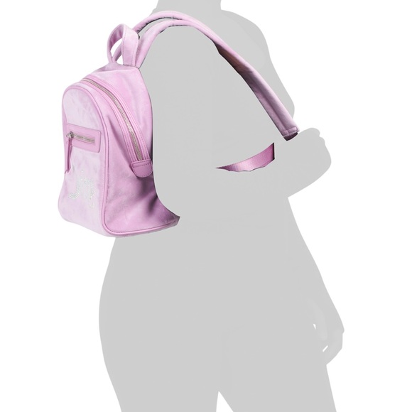NWT Juicy Couture Velour Big Spender Pink Fondant Backpack - Picture 5 of 14